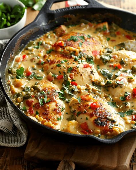 Smothered Creamy Chicken Skillet | TheFamilyCooking