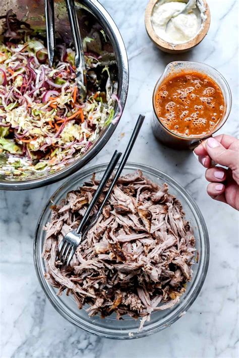 Slow Cooker Pulled Pork Sandwiches with Crunchy Slaw - foodiecrush
