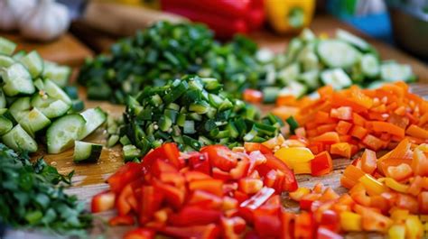 Prepped Chopped Vegetables for Culinary Use | Premium AI-generated image