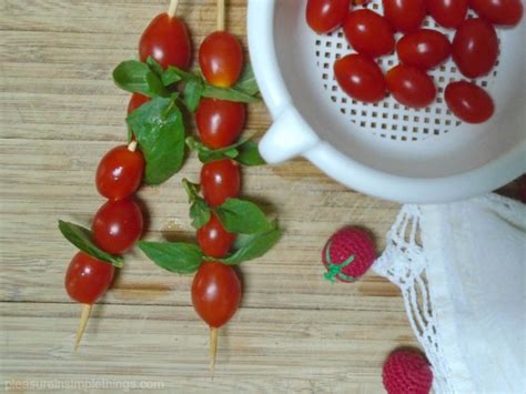 grilled cherry tomato skewers — pleasure in simple things