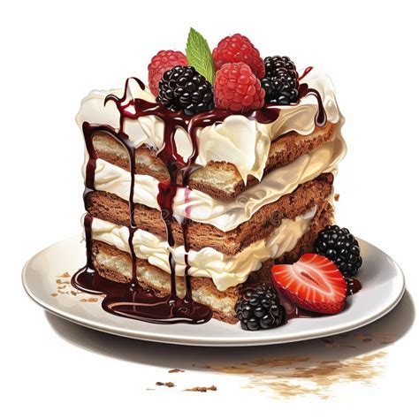 Tasty Fruit Pie Slice on White Background. Stock Image - Image of treat ...