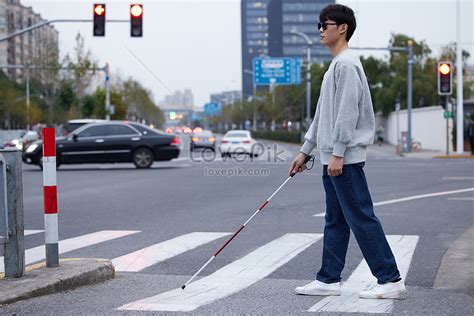 Young Blind People Walking