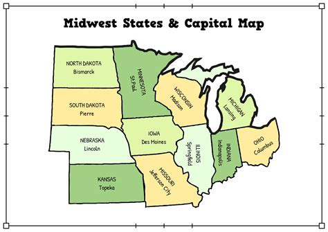 Midwestern States And Capitals Midwest Region States And Capitals