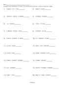 Math Worksheets, Flashcards &amp; Diagrams | STEM Sheets