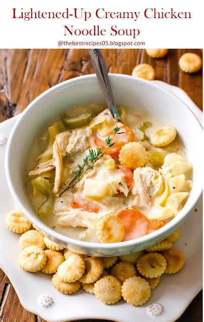 Lightened-Up Creamy Chicken Noodle Soup - The Best Recipes05