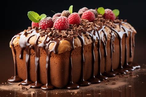 Premium AI Image | Freshly baked chocolate cake resting elegantly on a ...