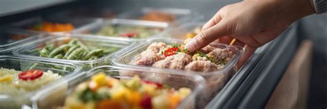 Hand Placing Labeled Frozen Meals Neatly into a Chest Freezer for ...