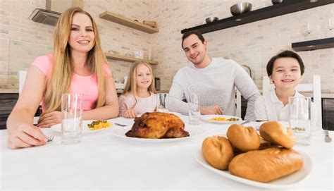 Happy family dinner stock photo. Image of people, healthy - 141496592