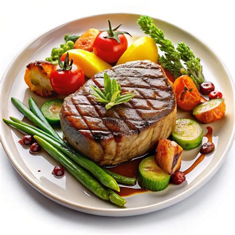 Beautifully Plated Gourmet Meal Stock Illustration - Illustration of ...