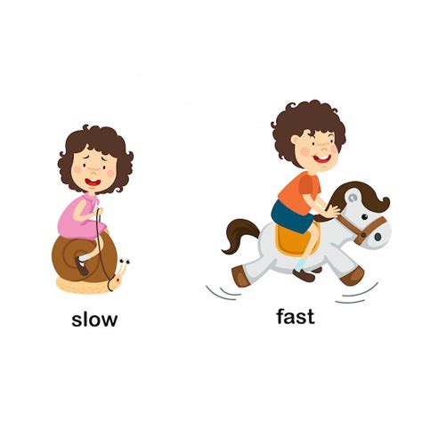 Opposite slow and fast vector illustration | Premium Vector